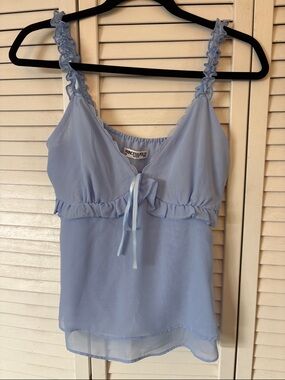 Princess Polly Pastel Blue Ruffle Tie-Front Cami
